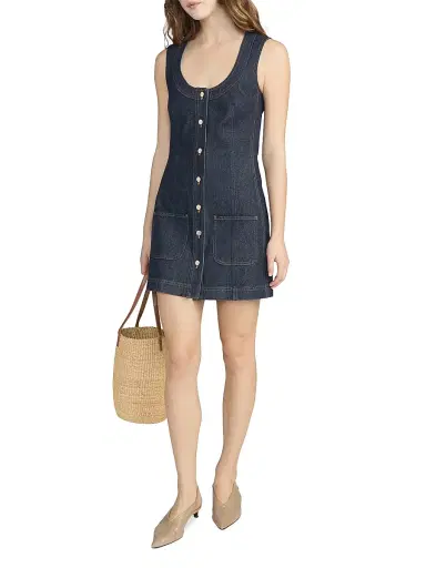 Frame Women's The Patch Pocket Denim Minidress | Thumbnail 1 Frame Women's The Patch Pocket Denim Minidress | Thumbnail 1