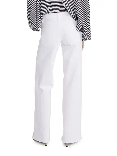 Frame Women's Le Slim Palazzo Mid-Rise Jeans - White | Thumbnail 5