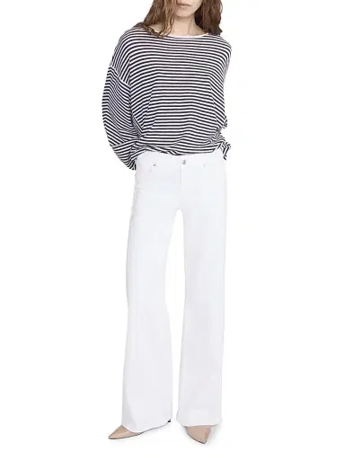 Frame Women's Le Slim Palazzo Mid-Rise Jeans - White | Thumbnail 1