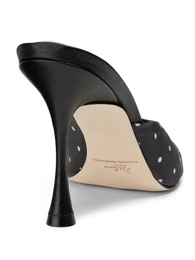 22élevé Women's 90MM Leather Peep-Toe Mules - Polka Dot - Size 12 | Thumbnail 3
