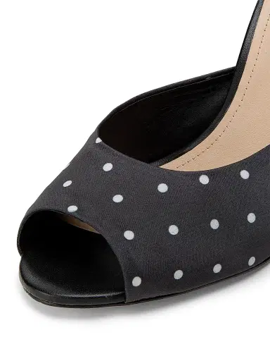 22élevé Women's 90MM Leather Peep-Toe Mules - Polka Dot - Size 12 | Thumbnail 5