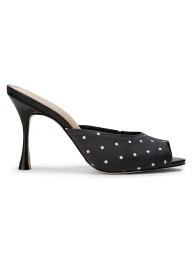 22élevé Women's 90MM Leather Peep-Toe Mules - Polka Dot - Size 12 | Thumbnail 1