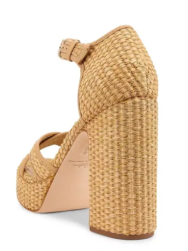 22élevé Women's 115MM Raffia Platform Sandals - Beige Raffia | Thumbnail 3