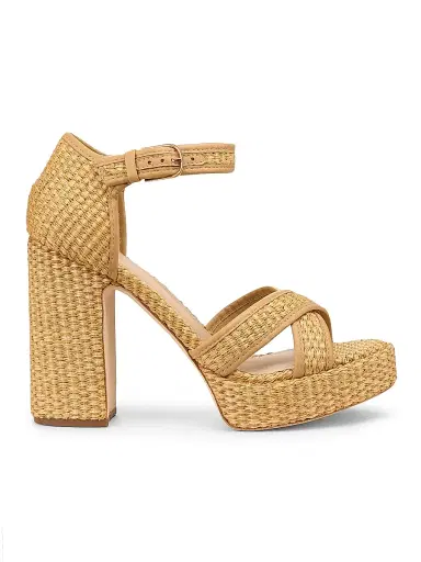 22élevé Women's 115MM Raffia Platform Sandals - Beige Raffia | Thumbnail 1