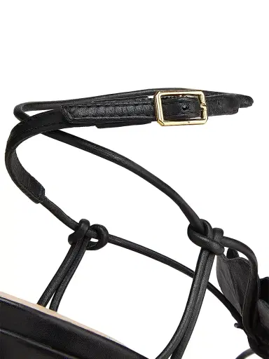 22élevé Women's 90MM Flower-Accent Leather Sandals - Black - Size 11 | Thumbnail 5 22élevé Women's 90MM Flower-Accent Leather Sandals - Black - Size 11 | Thumbnail 5
