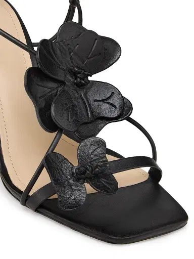 22élevé Women's 90MM Flower-Accent Leather Sandals - Black - Size 11 | Thumbnail 6 22élevé Women's 90MM Flower-Accent Leather Sandals - Black - Size 11 | Thumbnail 6