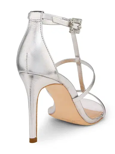 22élevé Women's 90MM Crystal-Embellished Satin Stiletto Sandals - Silver - Size 12 | Thumbnail 3