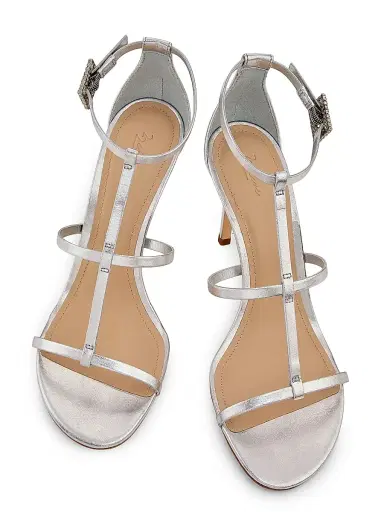 22élevé Women's 90MM Crystal-Embellished Satin Stiletto Sandals - Silver - Size 12 | Thumbnail 4