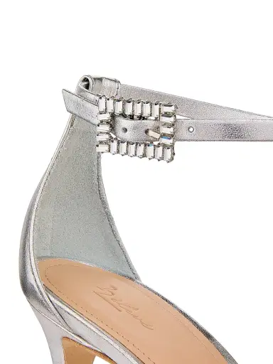 22élevé Women's 90MM Crystal-Embellished Satin Stiletto Sandals - Silver - Size 12 | Thumbnail 5