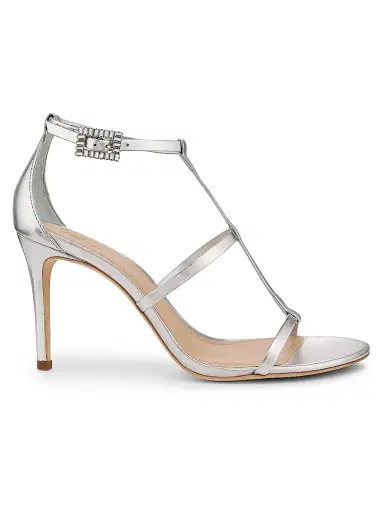 22élevé Women's 90MM Crystal-Embellished Satin Stiletto Sandals - Silver - Size 12 | Thumbnail 1