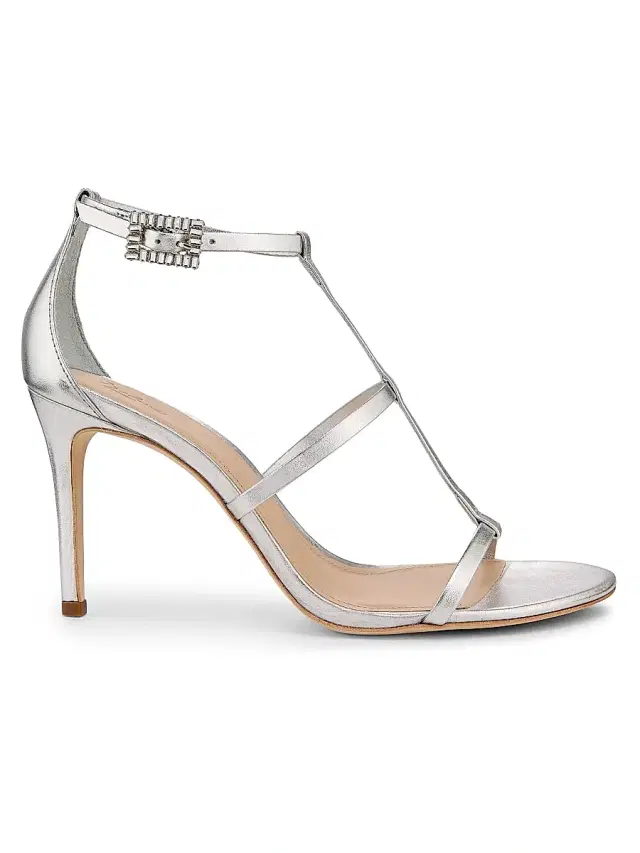 22élevé Women's 90MM Crystal-Embellished Satin Stiletto Sandals - Silver