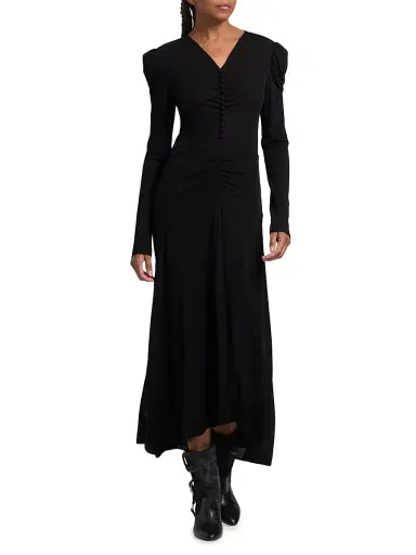 Isabel Marant Women's Nejma Ruched Puff-Sleeve Maxi Dress | Thumbnail 3 Isabel Marant Women's Nejma Ruched Puff-Sleeve Maxi Dress | Thumbnail 3