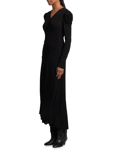 Isabel Marant Women's Nejma Ruched Puff-Sleeve Maxi Dress | Thumbnail 4 Isabel Marant Women's Nejma Ruched Puff-Sleeve Maxi Dress | Thumbnail 4
