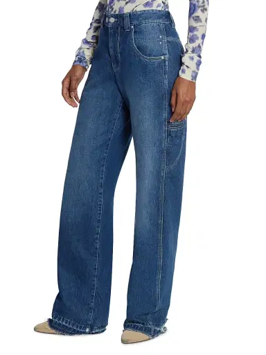 Isabel Marant Women's Jeyda Cotton Wide-Leg Jeans | Thumbnail 4