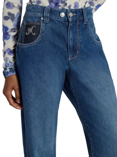 Isabel Marant Women's Jeyda Cotton Wide-Leg Jeans | Thumbnail 5