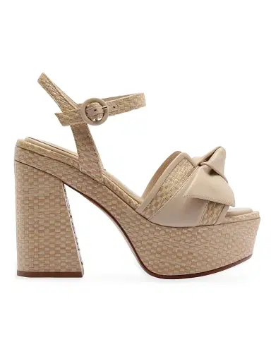 Alexandre Birman Women's Maxi Clarita Flare 120MM Raffia & Leather Platform Sandals | Thumbnail 1 Alexandre Birman Women's Maxi Clarita Flare 120MM Raffia & Leather Platform Sandals | Thumbnail 1