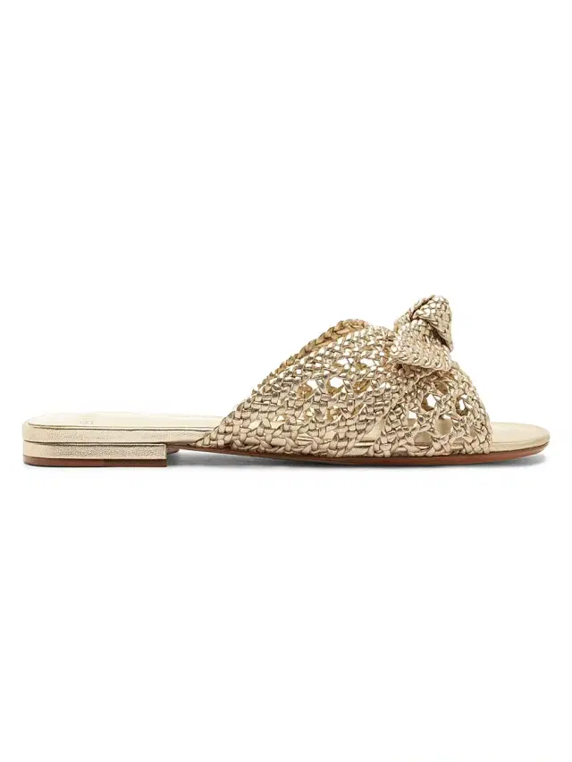 Alexandre Birman Women's Belinda Woven Leather Woven Sandals - Golden