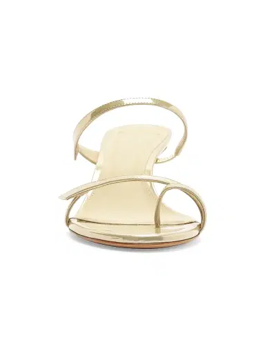 Alexandre Birman Women's Tita 60MM Metallic Leather Sandals - Yellow - Size 10 | Thumbnail 4
