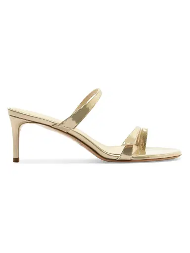 Alexandre Birman Women's Tita 60MM Metallic Leather Sandals - Yellow - Size 10 | Thumbnail 1
