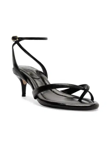 Alexandre Birman Women's Nelly 50MM Leather Kitten-Heel Sandals - Black | Thumbnail 2 Alexandre Birman Women's Nelly 50MM Leather Kitten-Heel Sandals - Black | Thumbnail 2