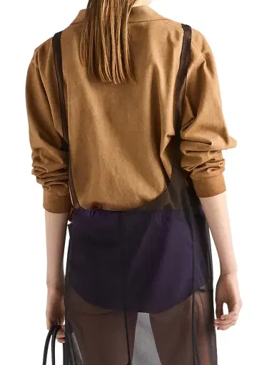 Prada Women's Long-Sleeved Cotton Pique Polo Shirt - Beige Khaki | Thumbnail 3 Prada Women's Long-Sleeved Cotton Pique Polo Shirt - Beige Khaki | Thumbnail 3