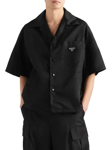 Prada Men's Re-Nylon Short-Sleeved Shirt | Thumbnail 2 Prada Men's Re-Nylon Short-Sleeved Shirt | Thumbnail 2