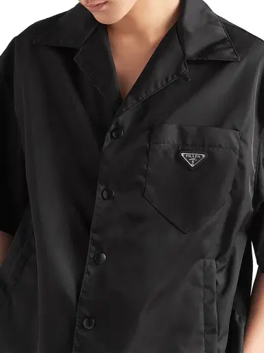 Prada Men's Re-Nylon Short-Sleeved Shirt | Thumbnail 6 Prada Men's Re-Nylon Short-Sleeved Shirt | Thumbnail 6