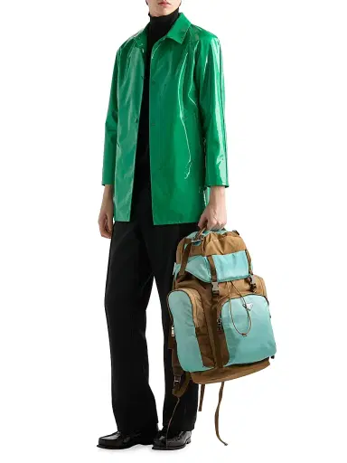 Prada Men's Large Re-Nylon and Saffiano Leather Backpack | Thumbnail 2