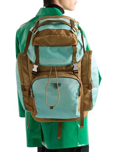 Prada Men's Large Re-Nylon and Saffiano Leather Backpack | Thumbnail 3