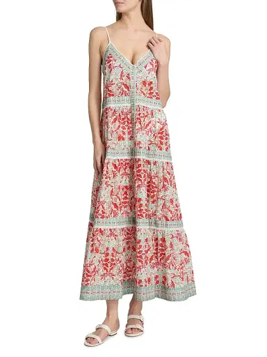 Ramy Brook Women's Marilee Cotton Maxi Dress - Flame Combo | Thumbnail 2