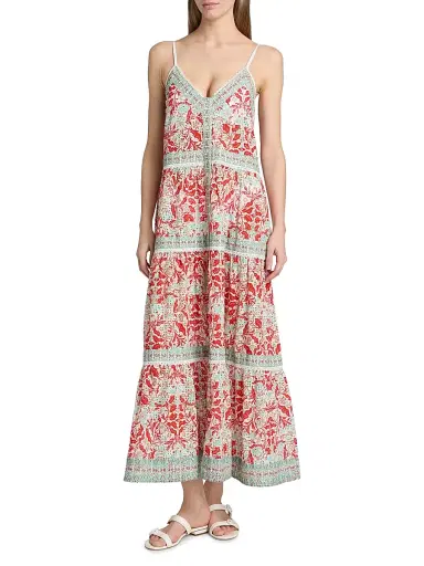 Ramy Brook Women's Marilee Cotton Maxi Dress - Flame Combo | Thumbnail 3
