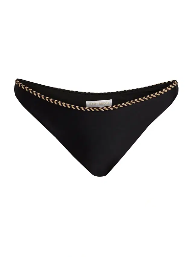 Ramy Brook Women's Isla Braided Bikini Bottom - Black