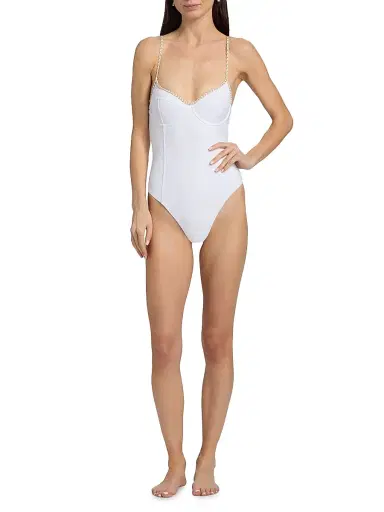 Ramy Brook Women's Jayda Braided Underwire One-Piece Swimsuit - White | Thumbnail 2