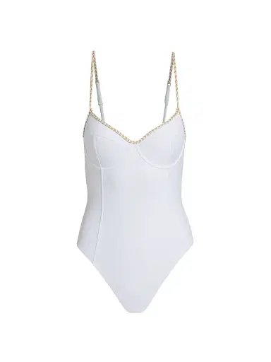 Ramy Brook Women's Jayda Braided Underwire One-Piece Swimsuit - White | Thumbnail 1