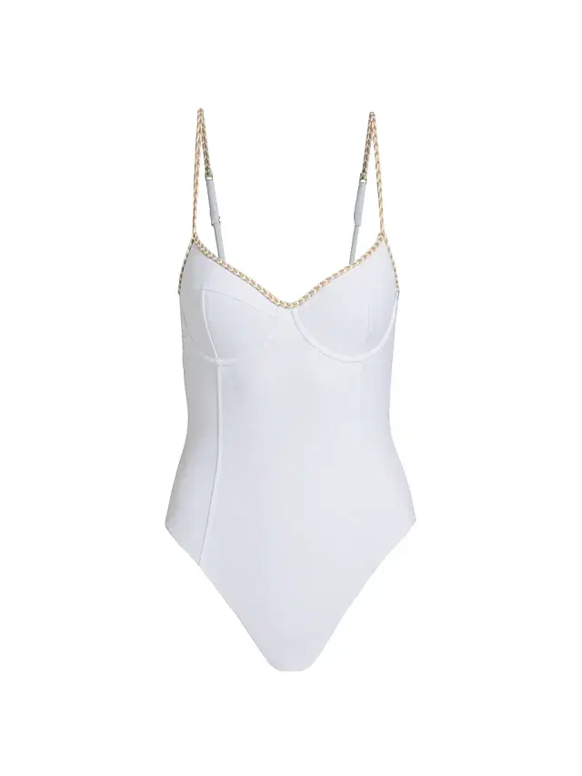 Ramy Brook Women's Jayda Braided Underwire One-Piece Swimsuit - White