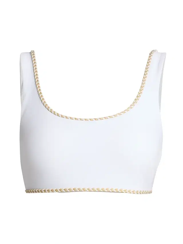 Ramy Brook Women's Maeve Braided-Trim Bikini Top - White