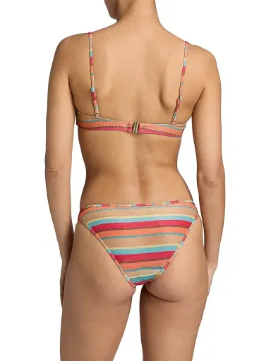 Ramy Brook Women's Mona Striped Bikini Top - Flame Glitter Stripe | Thumbnail 4