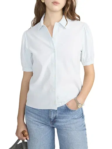 Frame Women's The Cord Staple Puff-Sleeve Blouse | Thumbnail 4 Frame Women's The Cord Staple Puff-Sleeve Blouse | Thumbnail 4
