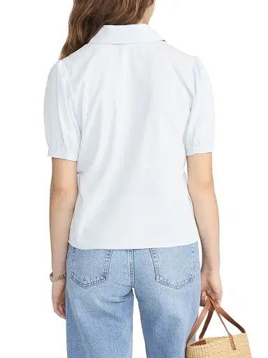 Frame Women's The Cord Staple Puff-Sleeve Blouse | Thumbnail 6 Frame Women's The Cord Staple Puff-Sleeve Blouse | Thumbnail 6