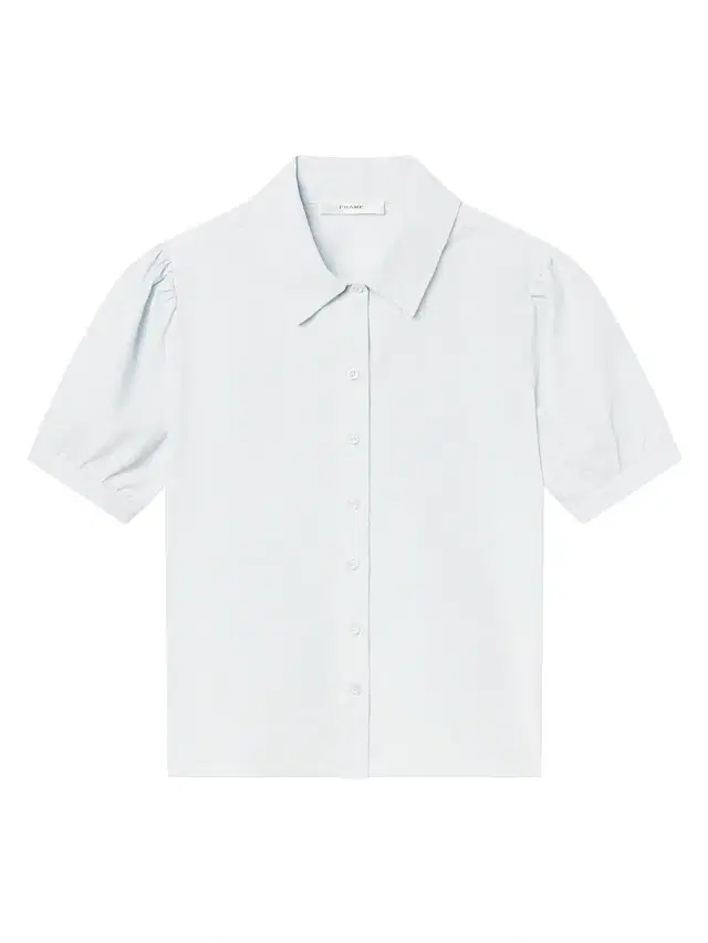 FRAME Women's The Cord Staple Puff-Sleeve Blouse - Ice Blue
