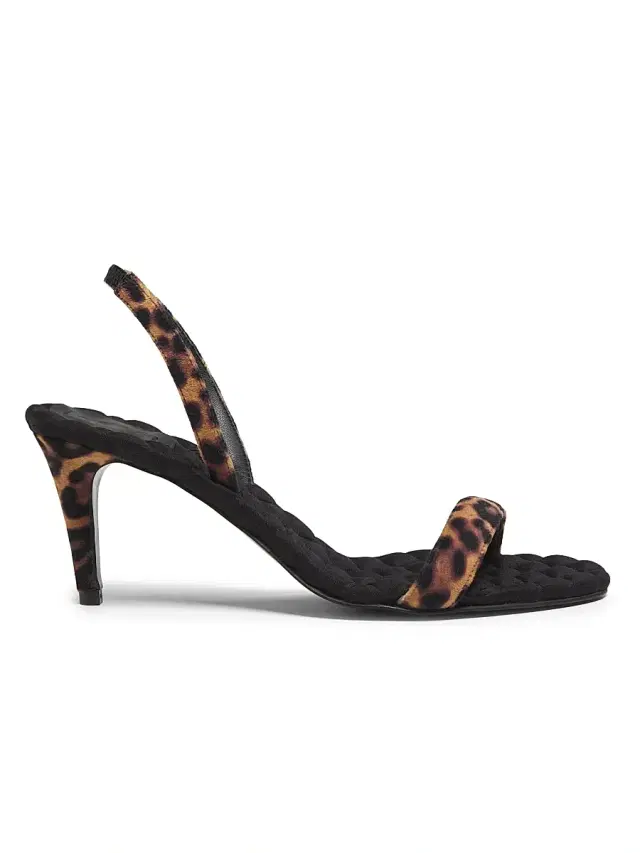 AERA Women's Claudia 70MM Vegan Leopard-Print Velvet Slingback Sandals - Leopardo