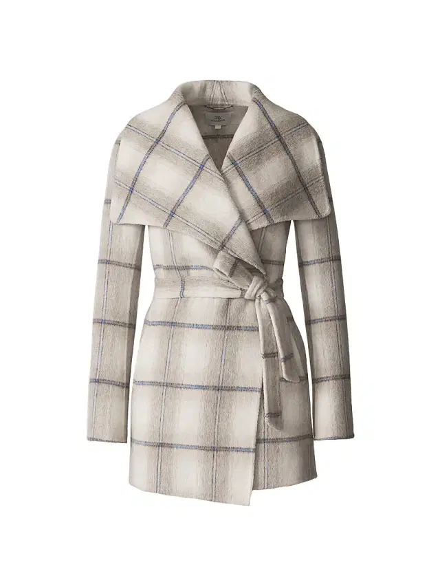 Soia & Kyo Women's Bridgette Check Wool-Blend Wrap Coat - Poolside Plaid