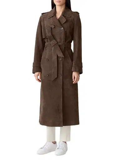 Mackage Women's Gael Suede Trench Coat - Umber - Size XL | Thumbnail 2 Mackage Women's Gael Suede Trench Coat - Umber - Size XL | Thumbnail 2