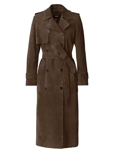 Mackage Women's Gael Suede Trench Coat - Umber - Size XL | Thumbnail 1 Mackage Women's Gael Suede Trench Coat - Umber - Size XL | Thumbnail 1