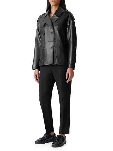 Mackage Women's Dolores Double-Breasted Leather Jacket - Black - Size Large | Thumbnail 2 Mackage Women's Dolores Double-Breasted Leather Jacket - Black - Size Large | Thumbnail 2