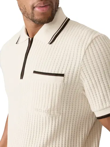 Mackage Men's Estaban Crochet-Knit Quarter-Zip Polo Shirt | Thumbnail 5 Mackage Men's Estaban Crochet-Knit Quarter-Zip Polo Shirt | Thumbnail 5
