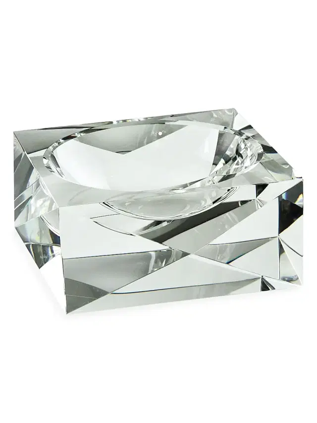 Tizo Clear Crystal Pyramid Diamond Bowl - Clear