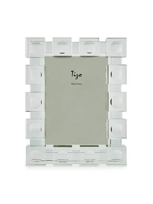 Clear Crystal Moon-Cut Cube Frame - Clear 5 x 7
