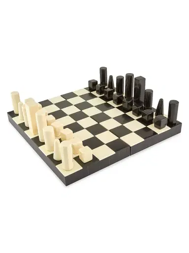 Tizo Resin Bone Traveling Chess Set - Natural White Black | Thumbnail 1 Tizo Resin Bone Traveling Chess Set - Natural White Black | Thumbnail 1