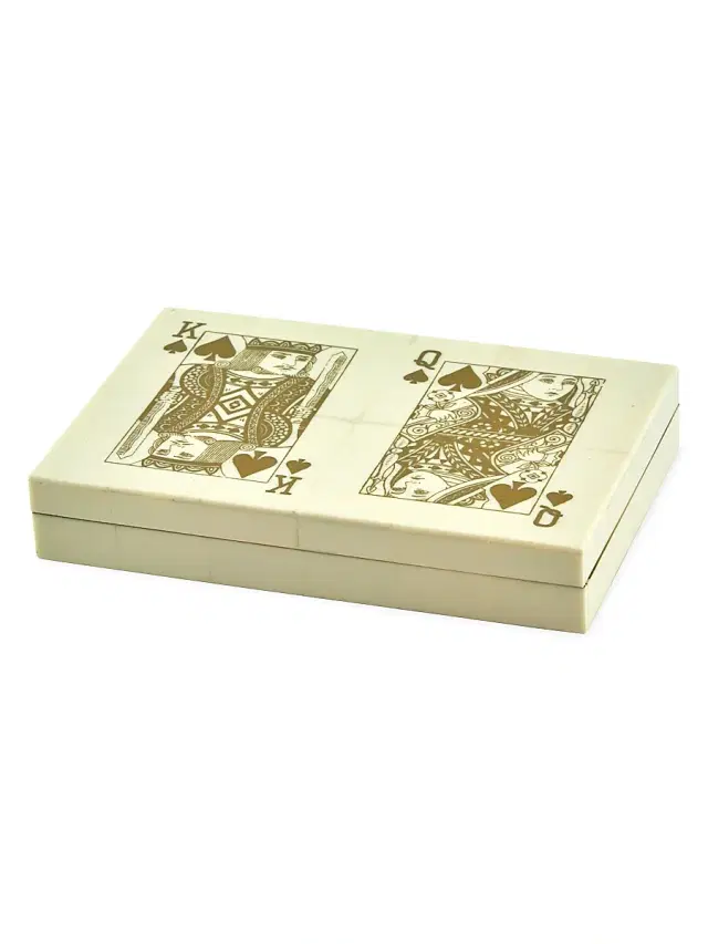 Resin Bone Card Box Set - Natural White Gold
